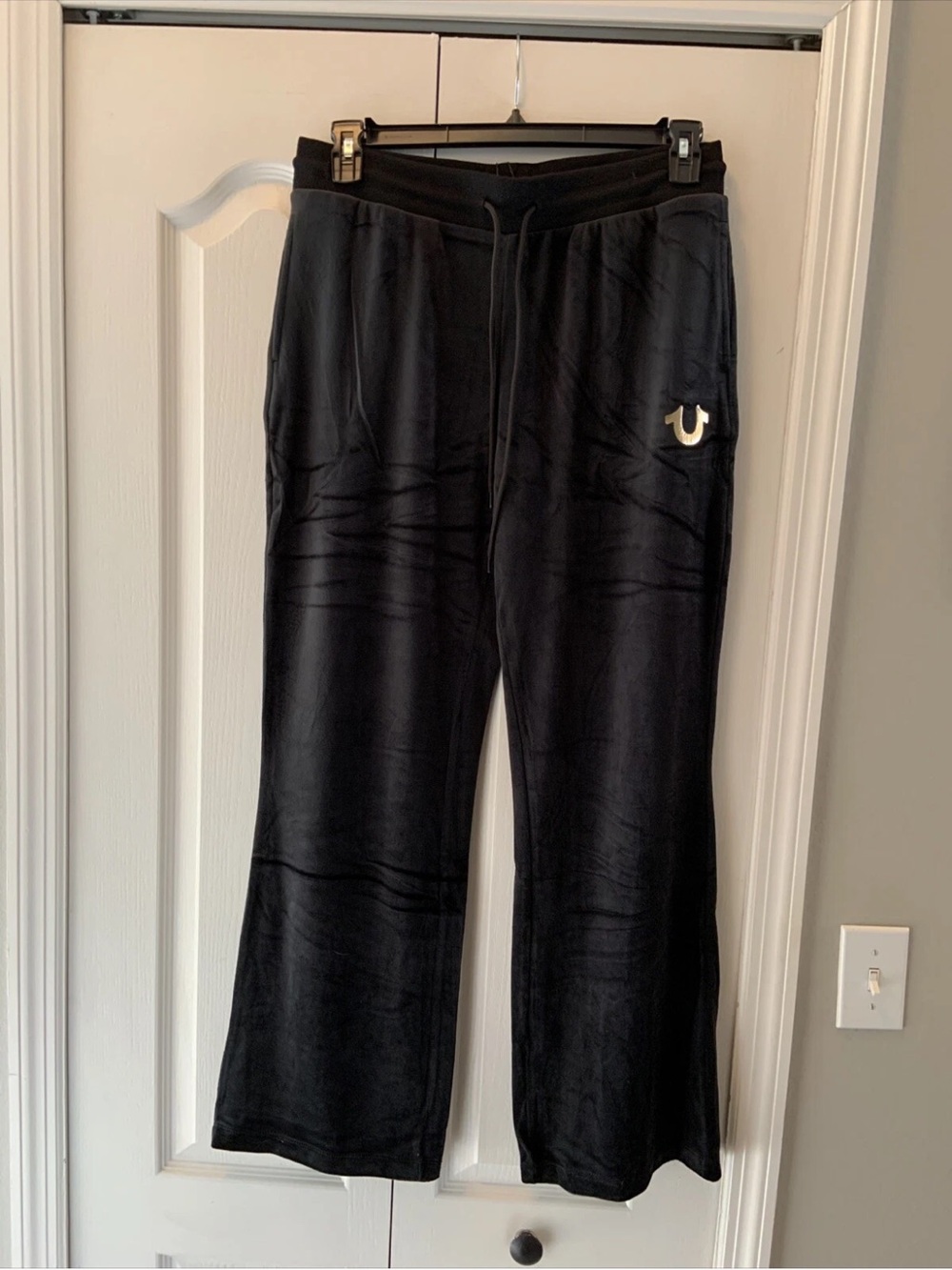 True religion ladies velour black pants - Picture 2 of 5